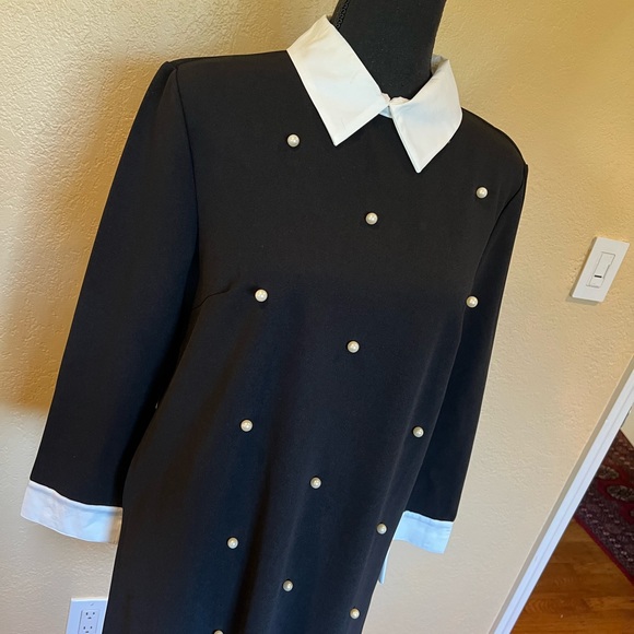 Black with pearls shin shift dress new without tags - Picture 5 of 16